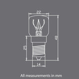 Bulk 10x E14 15W 240V Light Bulbs - Clear Globe For Himalayan Salt Lamp - Side View