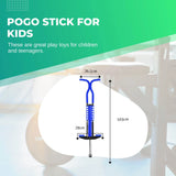 Social Hike Blue Pogo Stick - Kids Jumping Jackhammer Exercise Hopper Toy - Front View