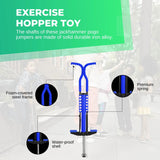 Social Hike Blue Pogo Stick - Kids Jumping Jackhammer Exercise Hopper Toy - Top-Down View