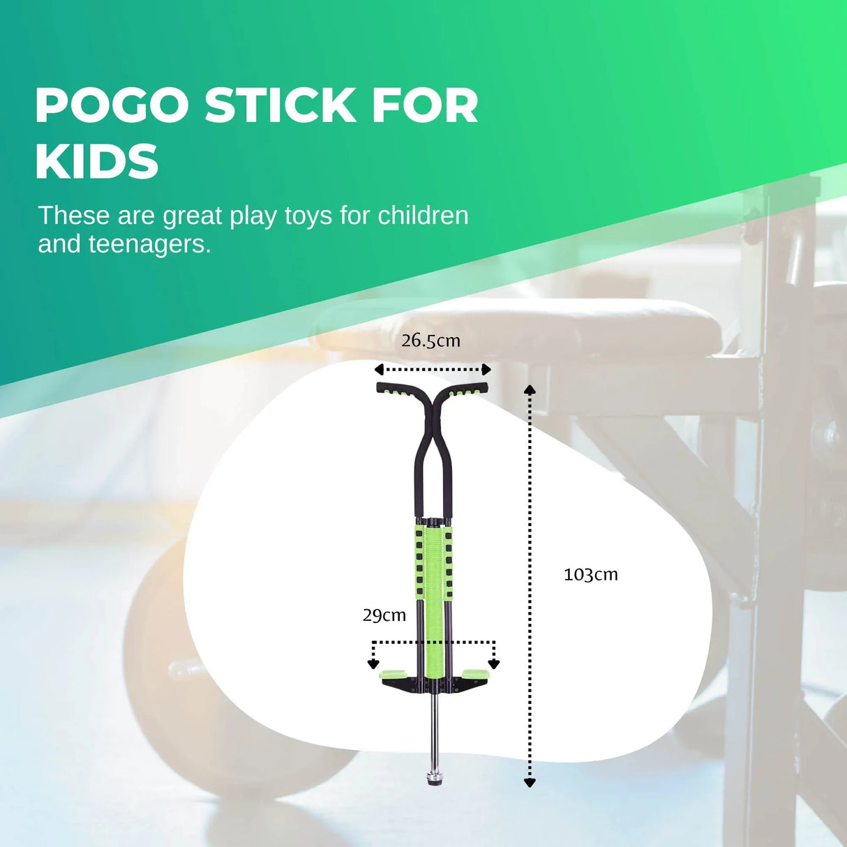 Social Hike Green Pogo Stick - Kids Jumping Jackhammer Exercise Hopper Toy