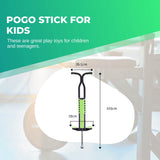 Green Kids Pogo Stick - Fun Jumping Exercise Toy for Children - Front View