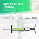 Green Kids Pogo Stick - Fun Jumping Exercise Toy for Children - Close-Up Angle