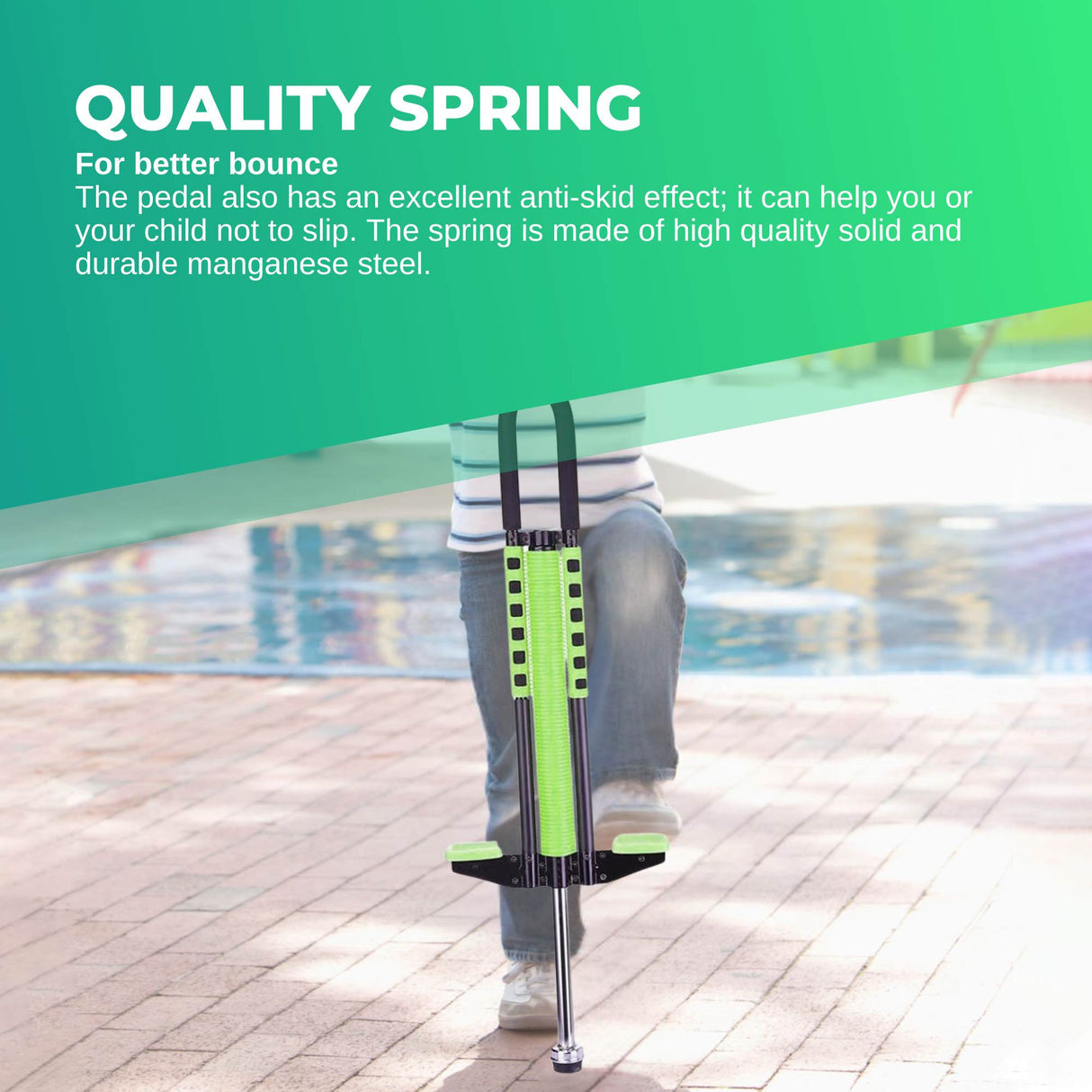 Green Kids Pogo Stick - Fun Jumping Exercise Toy for Children