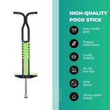 Social Hike Green Pogo Stick - Kids Jumping Jackhammer Exercise Hopper - Rear View