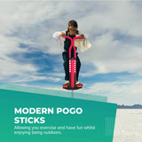 Social Hike Red Pogo Stick - Kids Jumping Jackhammer Exercise Hopper Toy - Side View