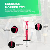Social Hike Red Pogo Stick - Kids Jumping Jackhammer Exercise Hopper Toy - Top-Down View