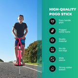 Social Hike Red Pogo Stick - Kids Jumping Jackhammer Exercise Hopper Toy - Rear View