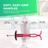 Social Hike Red Pogo Stick - Kids Jumping Jackhammer Exercise Hopper Toy - Close-Up Angle