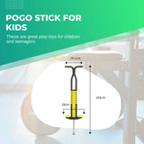 Social Hike Yellow Pogo Stick - Kids Jumping Jackhammer Exercise Hopper Toy - Side View