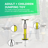 Social Hike Yellow Pogo Stick - Kids Jumping Jackhammer Exercise Hopper Toy - 45-Degree Angle