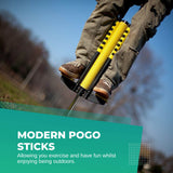 Black and Yellow Pogo Stick - Children's Large Jumping Jackhammer Toy - Top-Down View