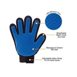 2in1 Pet Deshedding and Massage Glove - Dog or Cat Hair Grooming Right Hand Mitt - 45-Degree Angle
