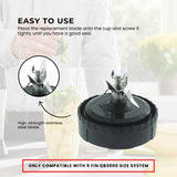5 Fin 85mm Blade Replacement Compatible with Nutri Ninja QB3000 - Not Auto IQ - Close-Up Angle