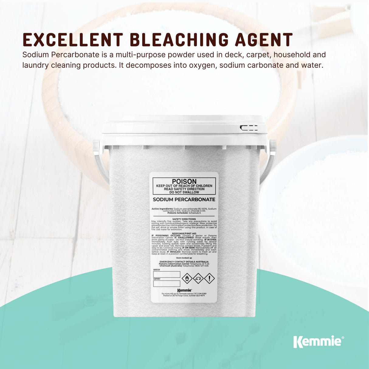 1.3Kg Sodium Percarbonate Tub - Eco Laundry Cleaner Brew Sanitiser Oxygen Bleach