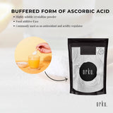 Orku 100g Sodium Ascorbate - High Purity Soluble Crystalline Powder Ingredient - 45-Degree Angle