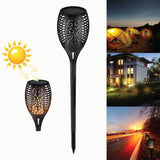 51 LED Bulbs Torch Solar Garden Outdoor Flame Dancing Flickering Light Auto Lamp - 45-Degree Angle