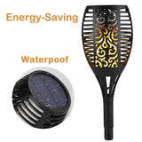 51 LED Bulbs Torch Solar Garden Outdoor Flame Dancing Flickering Light Auto Lamp - Close-Up Angle