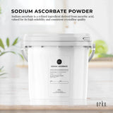 Orku 5Kg Sodium Ascorbate Tub - High Purity Soluble Crystalline Powder - Front View