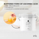 Orku 5Kg Sodium Ascorbate Tub - High Purity Soluble Crystalline Powder - Low Angle