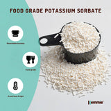 Kemmie 500g Potassium Sorbate Food Grade Granules Tub Preservative E202 Cosmetic - Side View