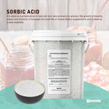 Kemmie 500g Potassium Sorbate Food Grade Granules Tub Preservative E202 Cosmetic - Top-Down View