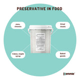 Kemmie 500g Potassium Sorbate Food Grade Granules Tub Preservative E202 Cosmetic - Close-Up Angle