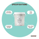 Kemmie 500g Potassium Sorbate Food Grade Granules Tub Preservative E202 Cosmetic - Low Angle