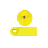 100x Cattle Ear Tags 5x2cm Set - Mini Yellow Blank Pig Goat Livestock Label - Front View