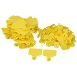 100x Cattle Ear Tags 6x7cm Set - Medium Yellow Blank Cow Sheep Livestock Label - Top-Down View