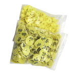 1-100 Cattle Number Ear Tags Set - Round Yellow Pig Sheep Goat Livestock Label - Front View