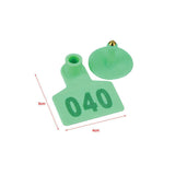 1-100 Cattle Number Ear Tags Set - Green Pig Sheep Goat Livestock Label - Side View