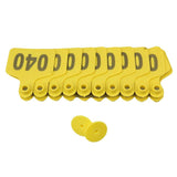 1-100 Cattle Number Ear Tag 6x7cm Set -Medium Yellow Cow Sheep Livestock Label - Front View
