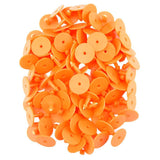1-100 Cattle Number Ear Tag 6x7cm Set - Medium Orange Cow Sheep Livestock Label - Side View