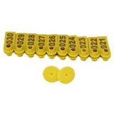 1-100 Cattle Number Ear Tag 5x2cm Set - Yellow Small Pig Sheep Livestock Label - Side View