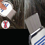 Head Lice Hair Comb - Stainless Steel - Nits Egg Flea Removal - 45-Degree Angle