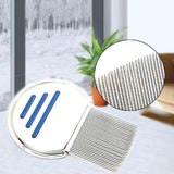 Head Lice Hair Comb - Stainless Steel - Nits Egg Flea Removal - Close-Up Angle