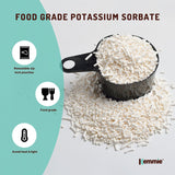 1Kg Food Grade Potassium Sorbate Granules - Preservative for Cosmetics, Brewing, and Culinary Uses (E202) - Top-Down View