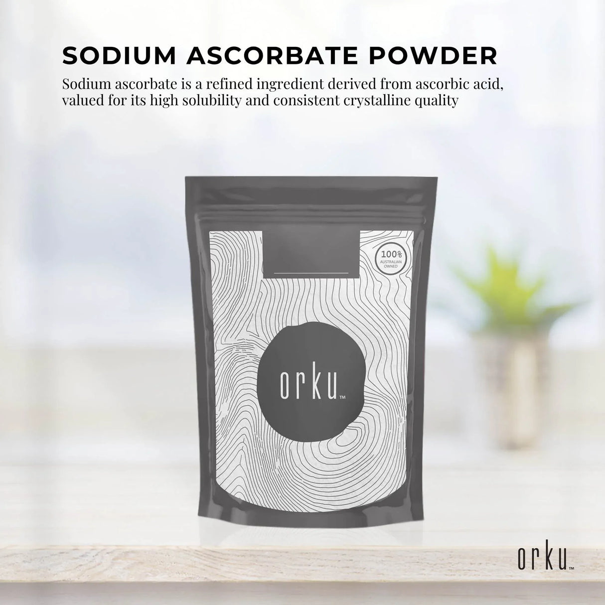 Orku 400g Sodium Ascorbate - High Purity Soluble Crystalline Powder Ingredient