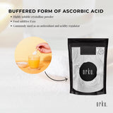 Orku 1Kg Sodium Ascorbate - High Purity Soluble Crystalline Powder Ingredient - Low Angle
