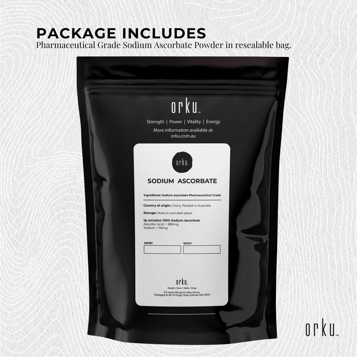 1Kg Buffered Sodium Ascorbate Powder - Gentle Vitamin C Supplement