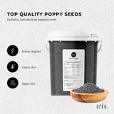 800g Poppy Seeds Unwashed Bucket Papaver Somniferum For Baking and Decorating - Side View