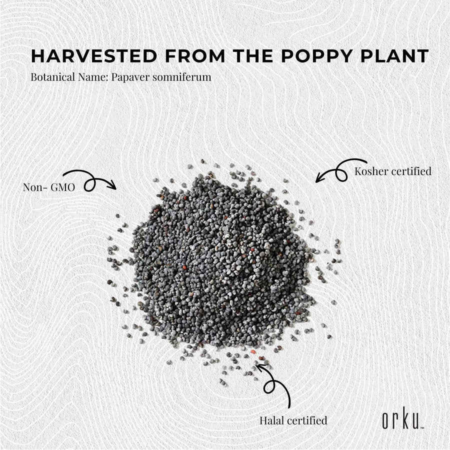 Orku 5Kg Poppy Seeds Unwashed Papaver Somniferum For Baking and Decorating