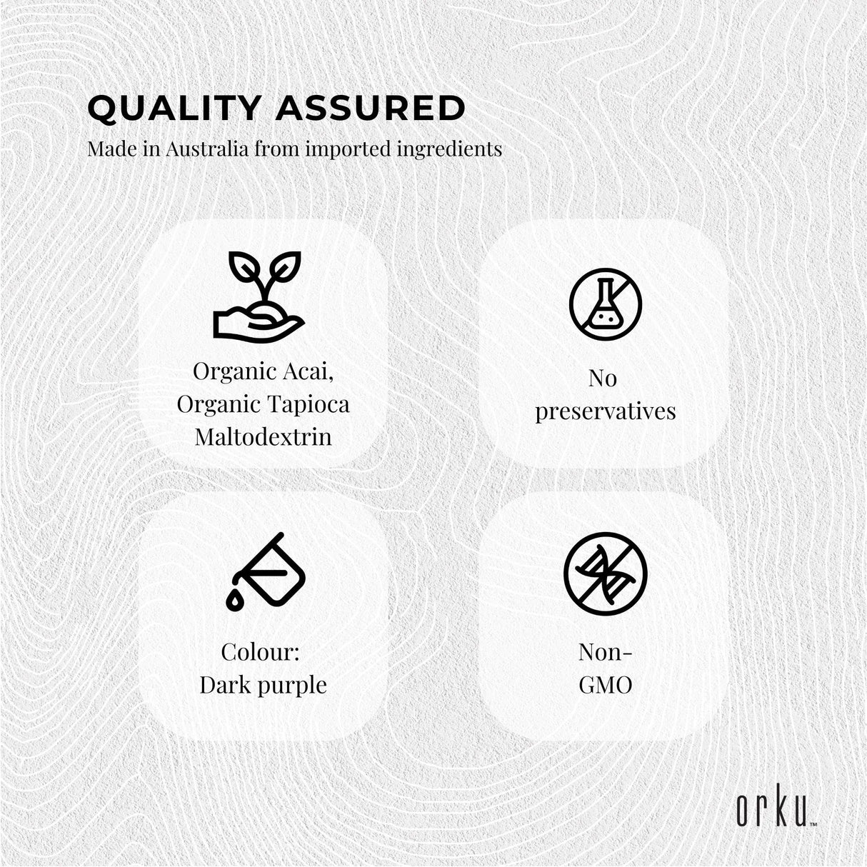 Orku 100g Organic Acai Powder Brazilian Berry Smoothie Bowl Ingredient