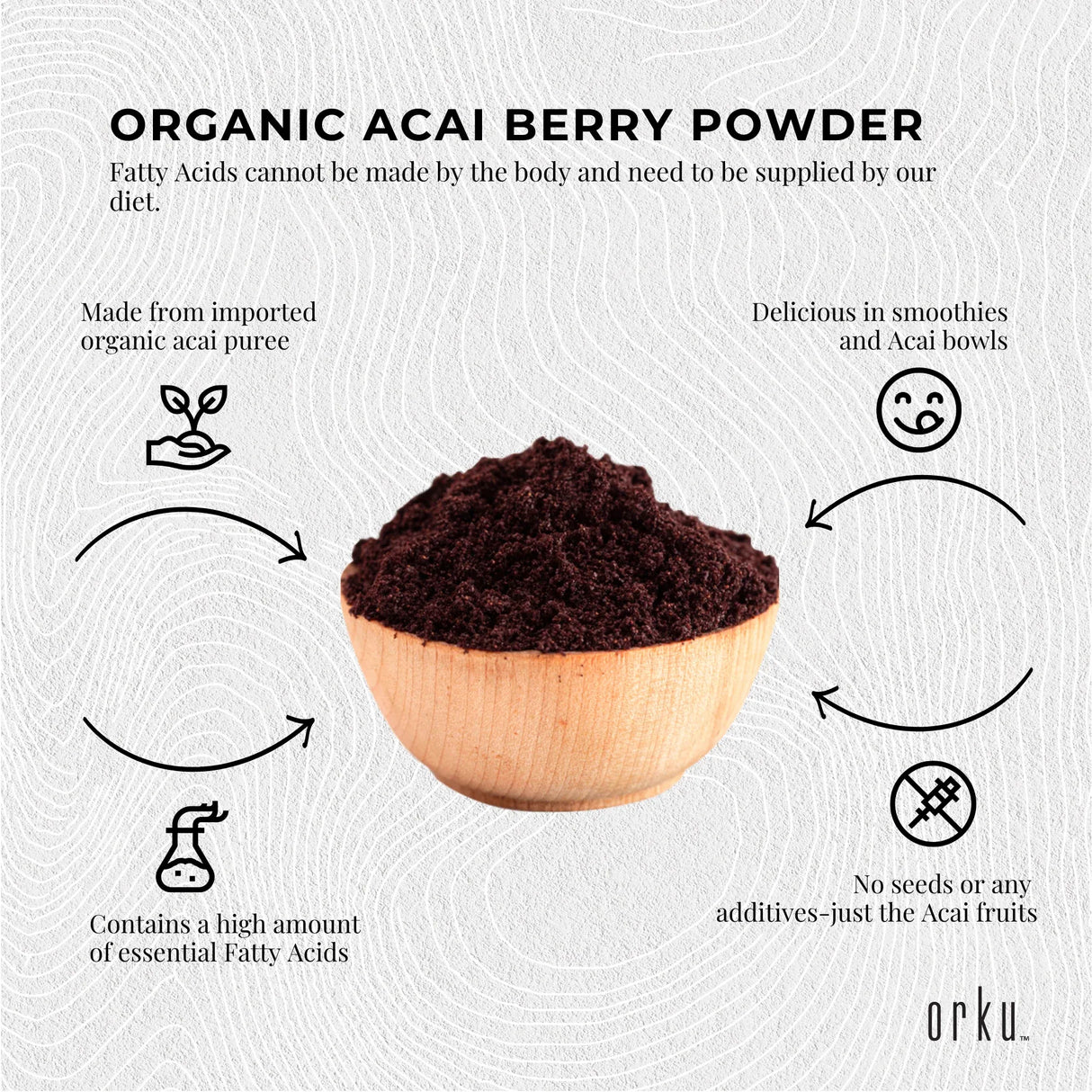 Orku 2.5kg Organic Acai Powder Brazilian Berry Smoothie Bowl Ingredient
