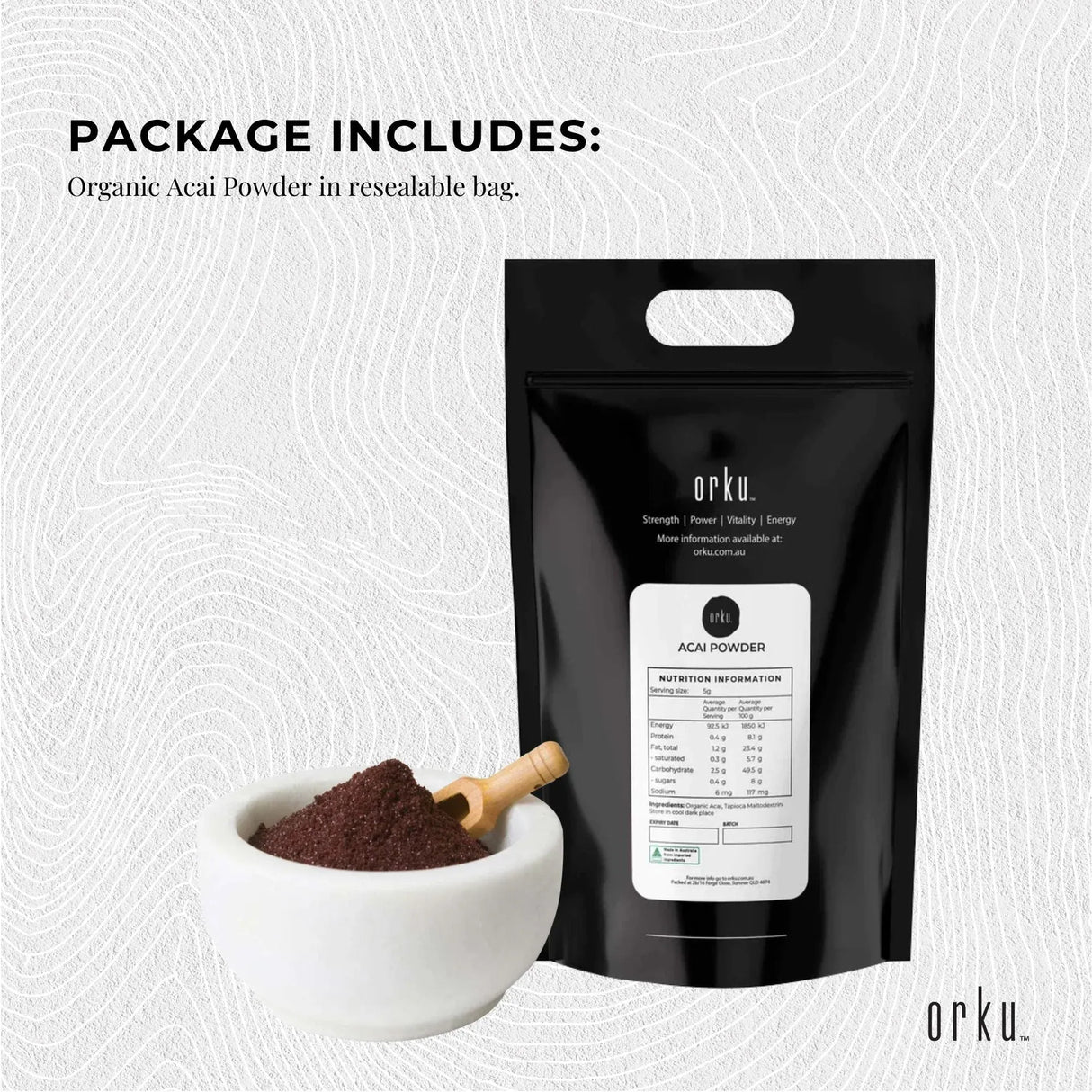 Orku 5kg Organic Acai Powder Brazilian Berry Smoothie Bowl Ingredient