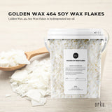 400g Golden 464 Soy Wax Flakes Bucket - 100% Pure Natural DIY Candle Melts Chips - Front View