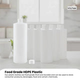 Kitchee 1x 500ml Ntural HDPE Round Bottle + 28/410 Caps - Empty Plastic Food Storage - 45-Degree Angle