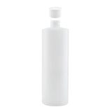 10x 1L Clear HDPE Round Bottle + 28/410 Caps - Empty Plastic Food Storage - Front View
