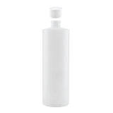 Kitchee 10x 250ml Natural HDPE Round Bottle + 28/410 Caps - Empty Plastic Food Storage - Close-Up Angle