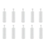 Kitchee 10x 500ml Natural HDPE Round Bottle + 28/410 Caps - Empty Plastic Food Storage